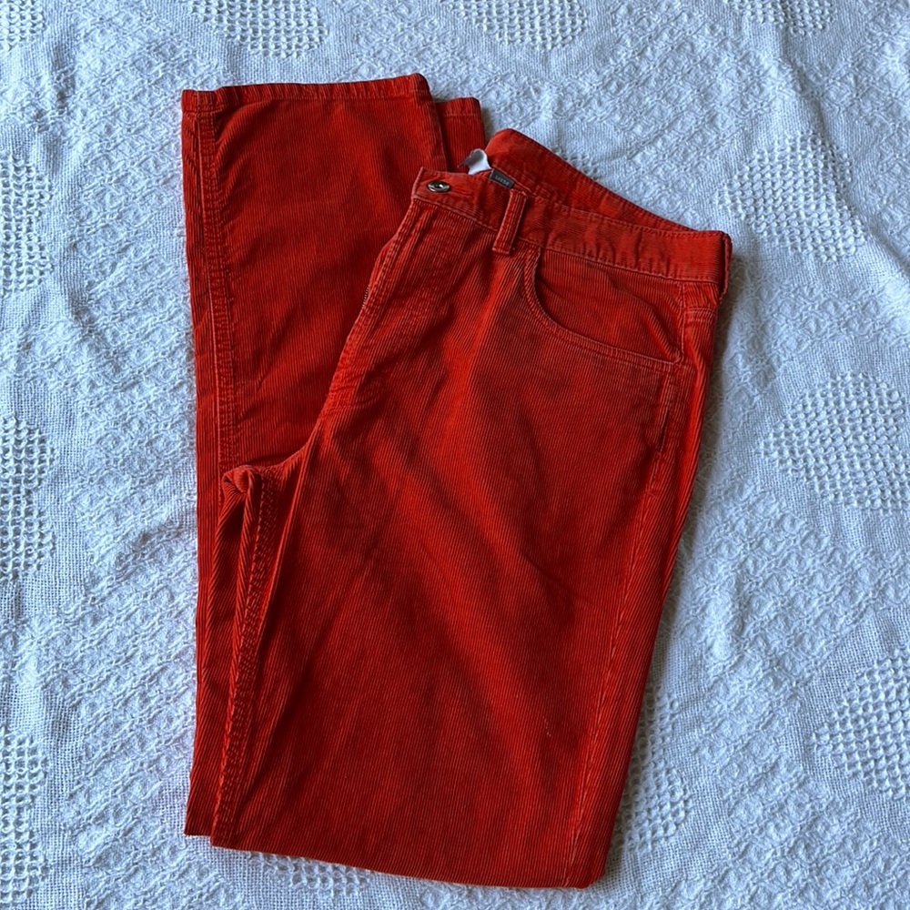 Bright orange MENS Corduroy JCP pants, size 34x34